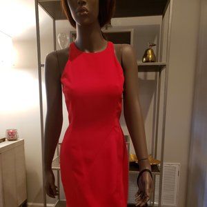 NWT JAYGodfrey Red Sheath Dress w/Asymmetrical Hem